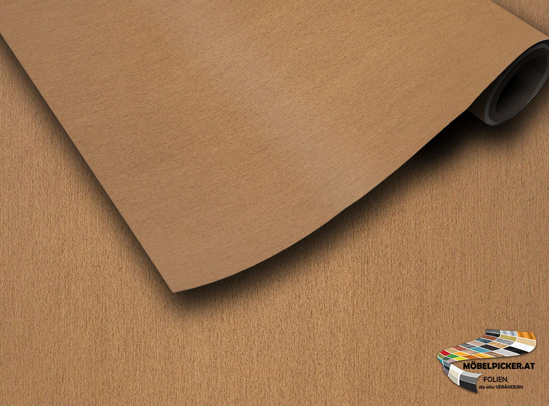 Metall: Gebürstet Gold - Möbelfolie, Klebefolie, Dekorfolie, Küchenfolie, Architekturfolie, Möbelbaufolie